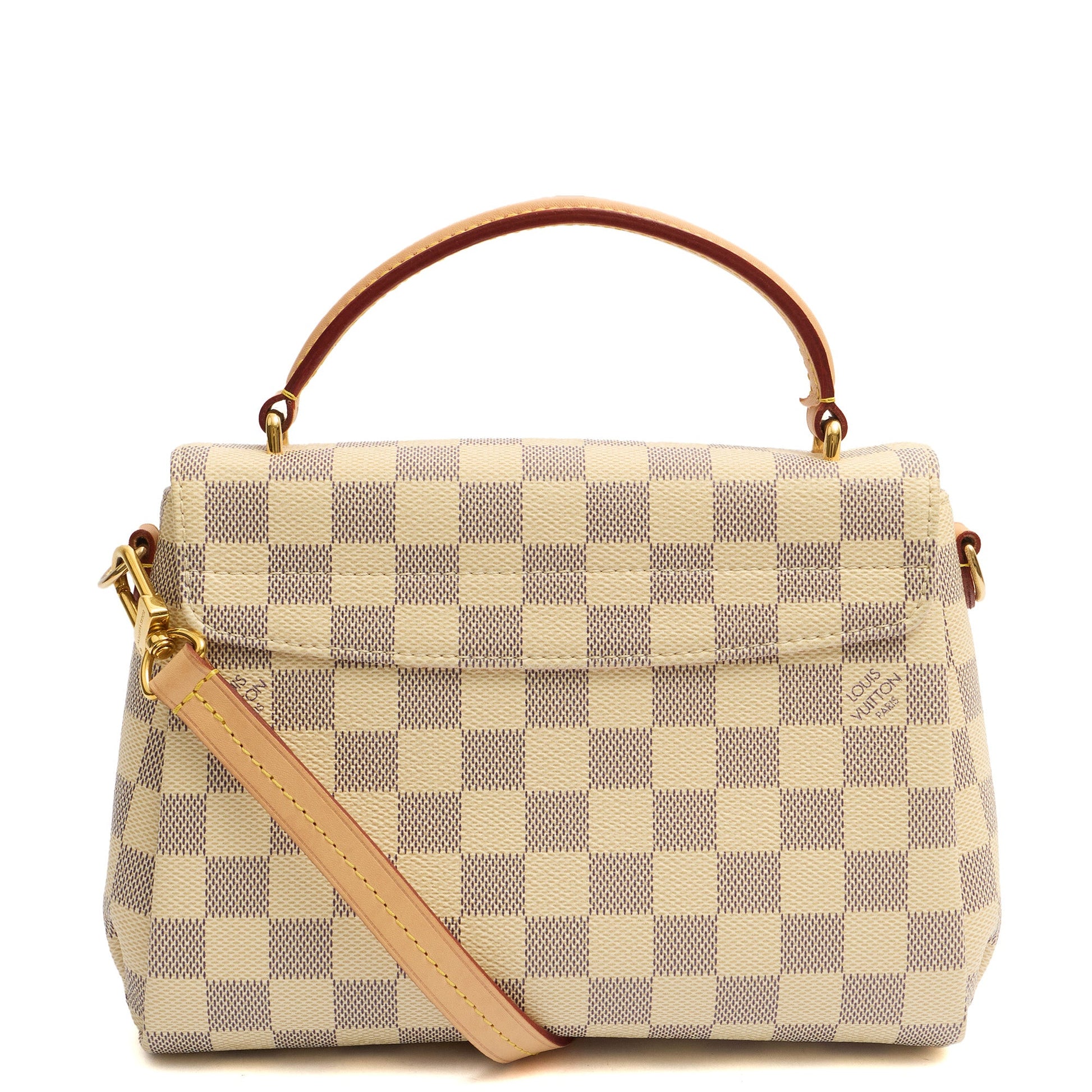 Louis Vuitton Top Handle Croisette in Damier Azur, Canvas — Back View