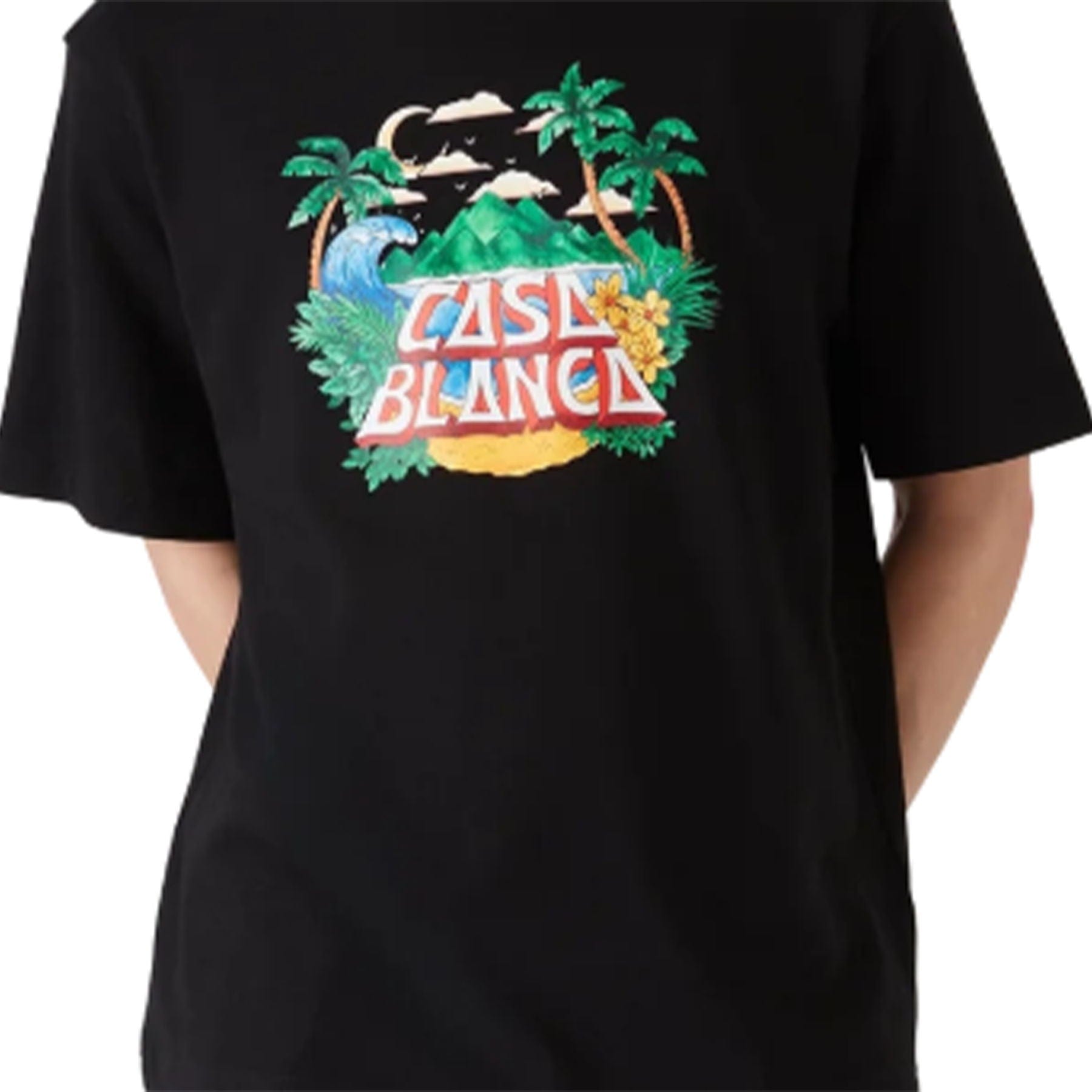Casablanca Casa Beach Wave T-Shirt 'Black' — XXS — Side View