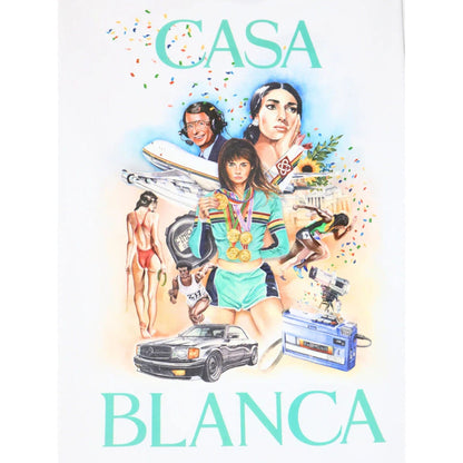 Casablanca Celebration Du Sport T-Shirt 'White' — XXS — Side View