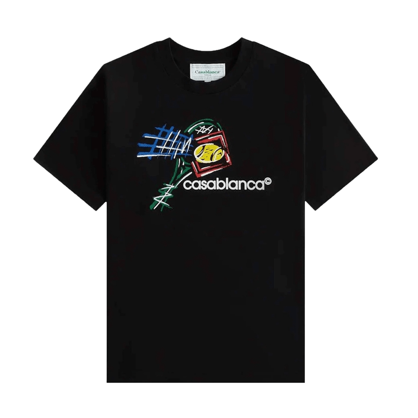 Casablanca Croquis De Tennis T-Shirt 'Black' — XXS — Front View