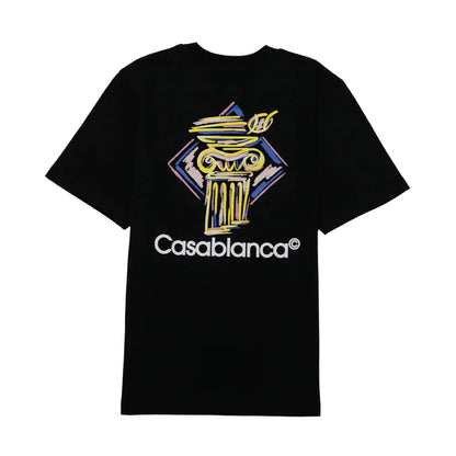 Casablanca Diamond Column T-Shirt 'Black' — XXS — Side View