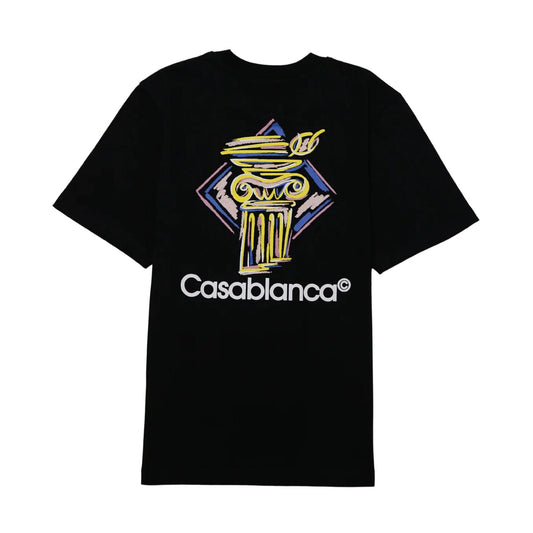 Casablanca Diamond Column T-Shirt 'Black' — XXS — Side View