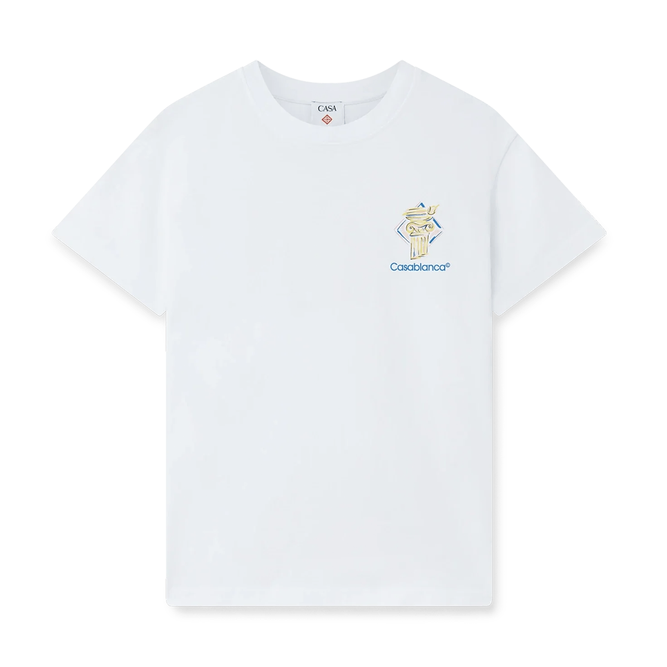Casablanca Diamond Column T-Shirt 'White' — XXS — Front View