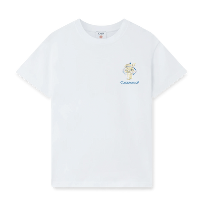 Casablanca Diamond Column T-Shirt 'White' — XXS — Front View
