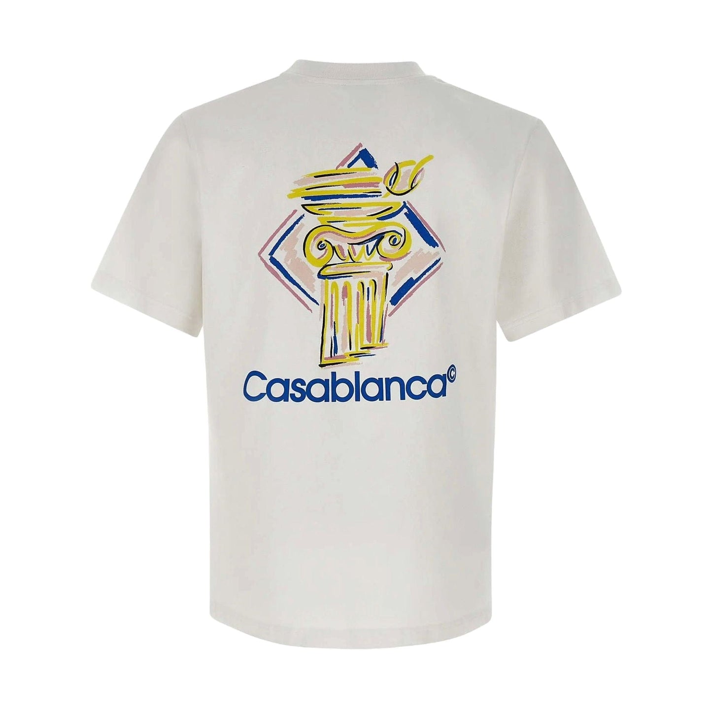 Casablanca Diamond Column T-Shirt 'White' — XXS — Side View
