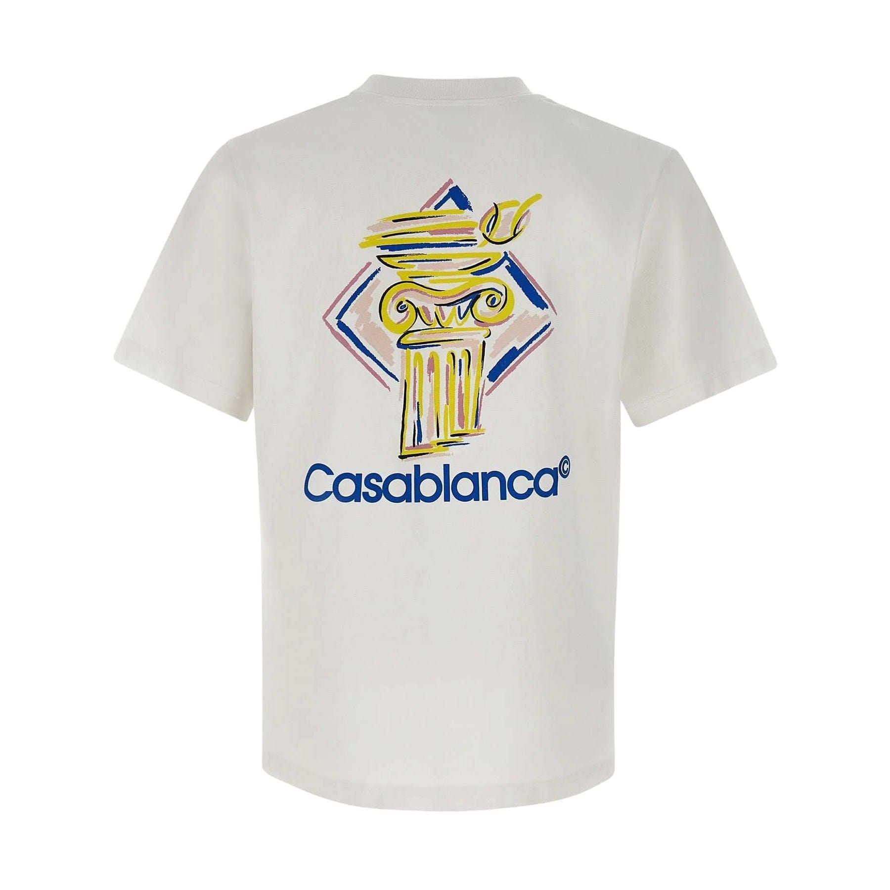 Casablanca Diamond Column T-Shirt 'White' — XXS — Side View