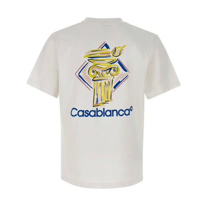 Casablanca Diamond Column T-Shirt 'White' — XXS — Side View