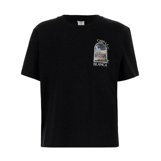 Casablanca LA Nights T-Shirt 'Black' — XXS — Front View