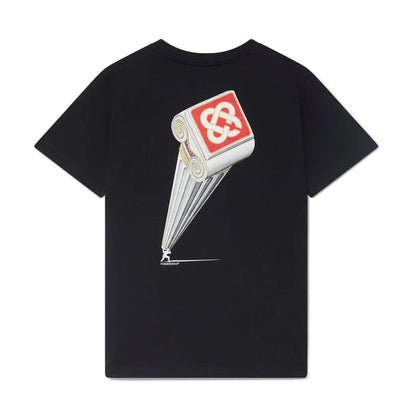 Casablanca Leaning Column T-Shirt 'Black' — XXS — Side View