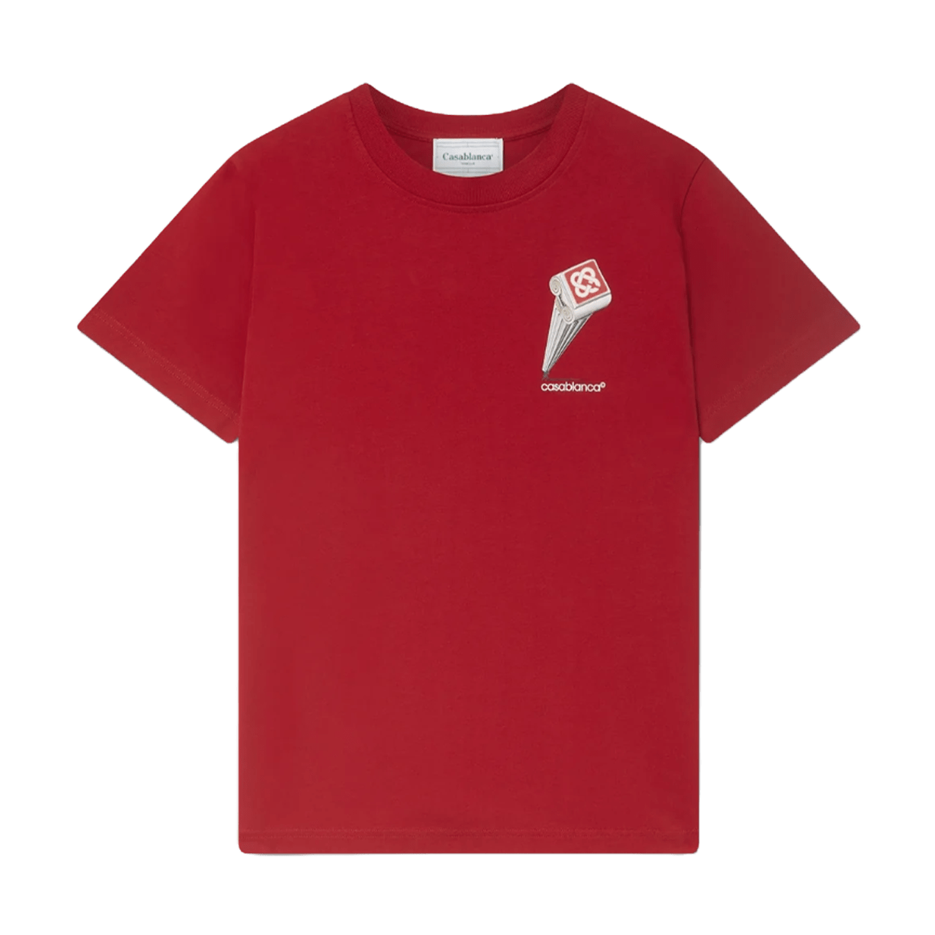 Casablanca Leaning Column T-Shirt 'Red' — XXS — Front View
