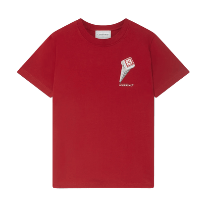 Casablanca Leaning Column T-Shirt 'Red' — XXS — Front View