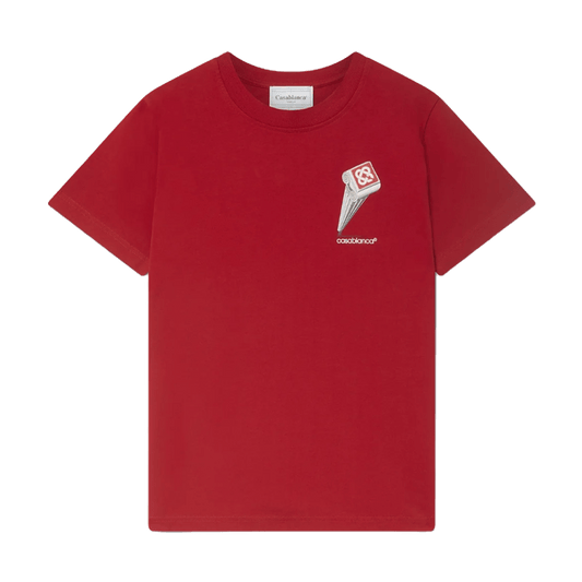 Casablanca Leaning Column T-Shirt 'Red' — XXS — Front View