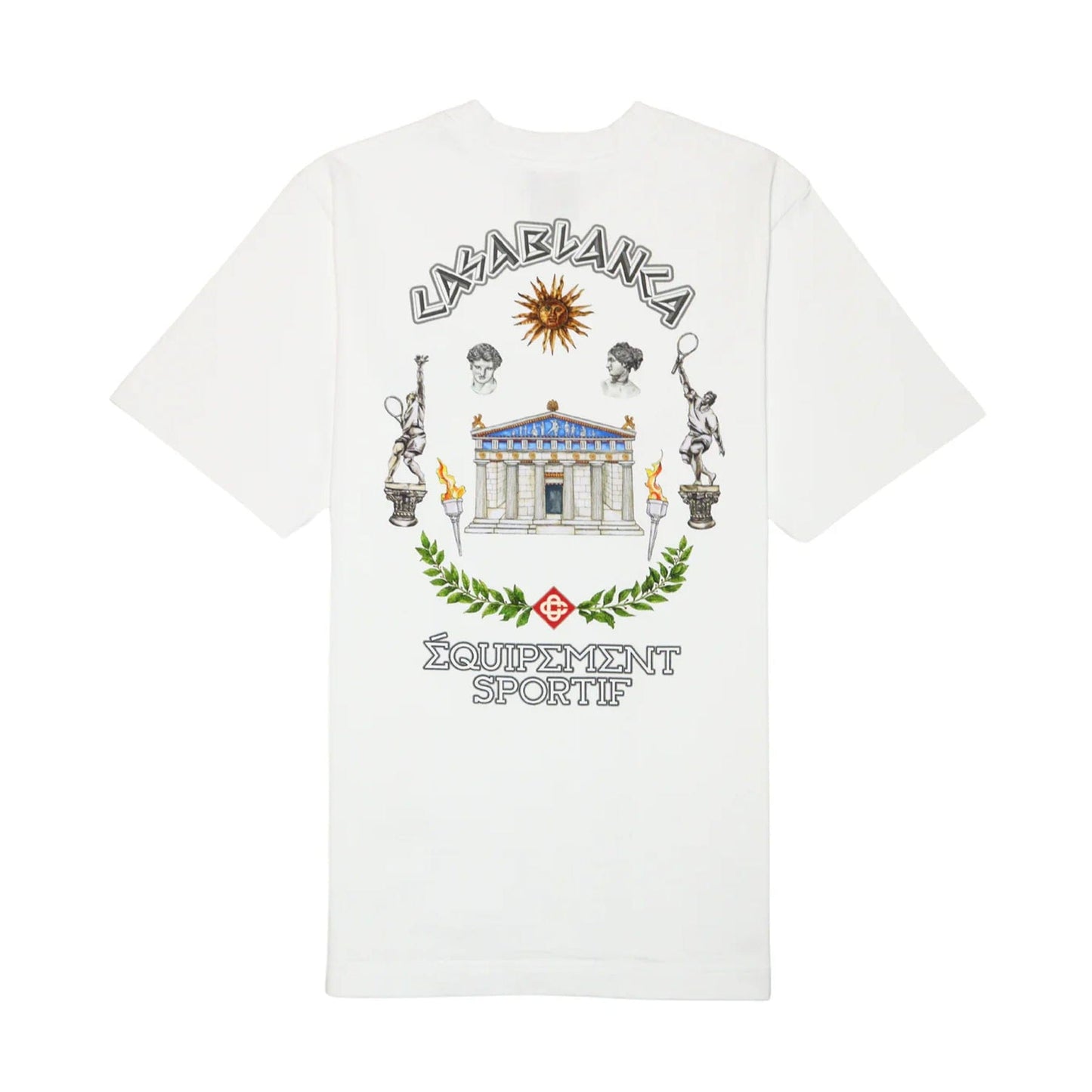 Casablanca Le Temple Du Sport T-Shirt 'White' — XXS — Side View