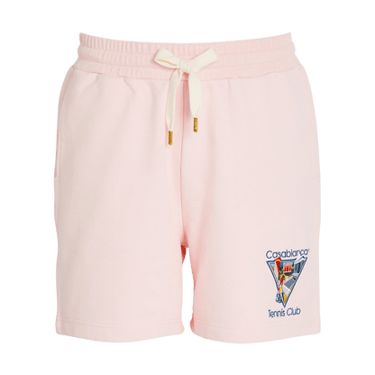 Casablanca Tennis Club Icon Sweatshorts 'Pink' — XXS — Front View