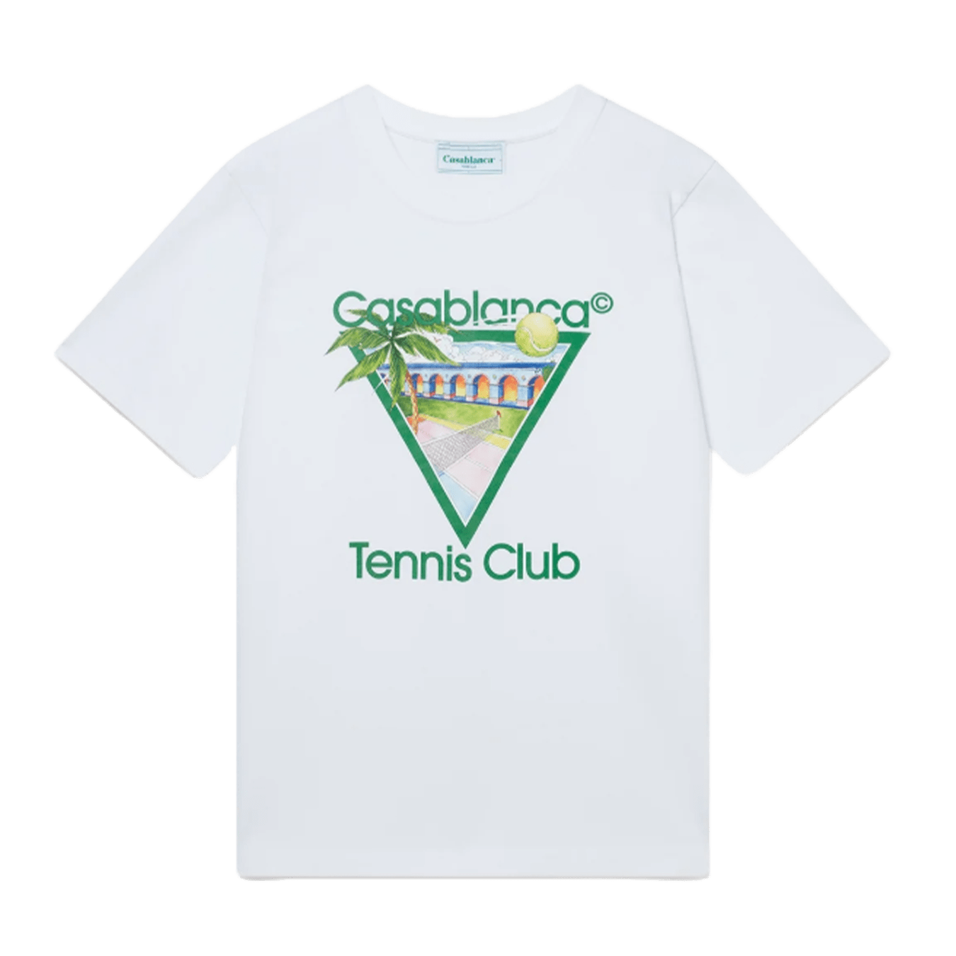 Casablanca Tennis Club Icon T-Shirt 'White' — XXS — Front View