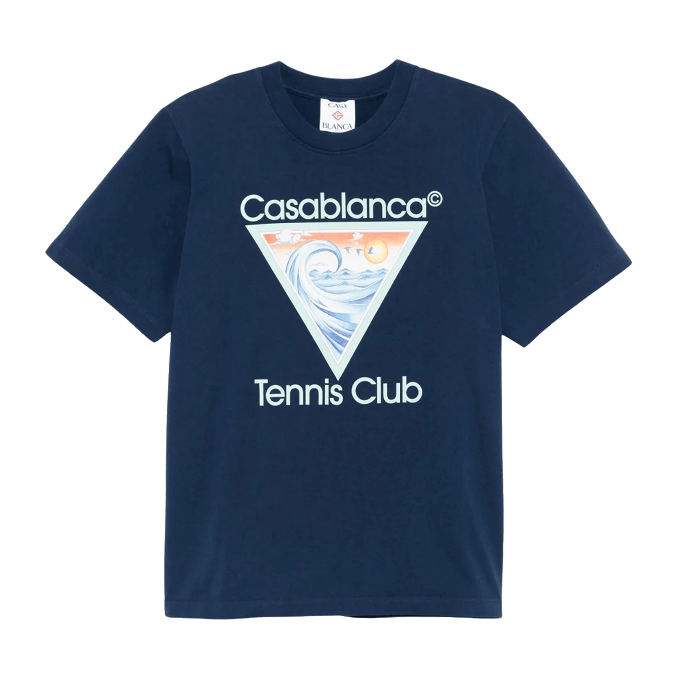 Casablanca Tennis Club Icon T Shirt 'Navy' — XXS — Front View