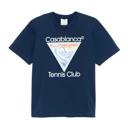 Casablanca Tennis Club Icon T Shirt 'Navy' — XXS — Front View