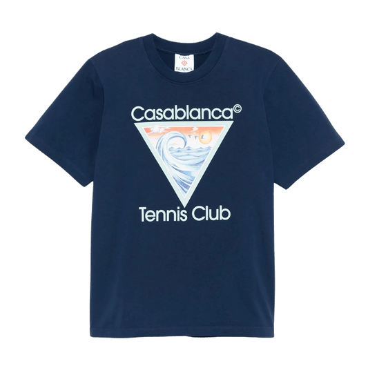 Casablanca Tennis Club Icon T Shirt 'Navy' — XXS — Front View