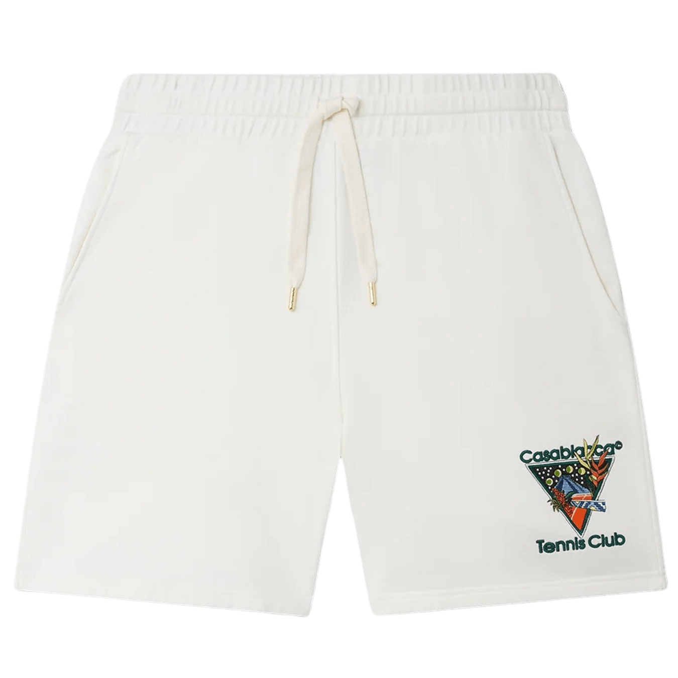 Casablanca Tennis Club Icon Sweatshorts 'White' — XXS — Front View