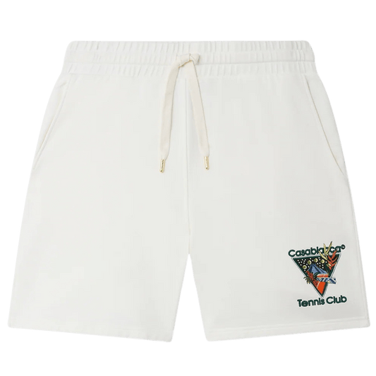 Casablanca Tennis Club Icon Sweatshorts 'White' — XXS — Front View