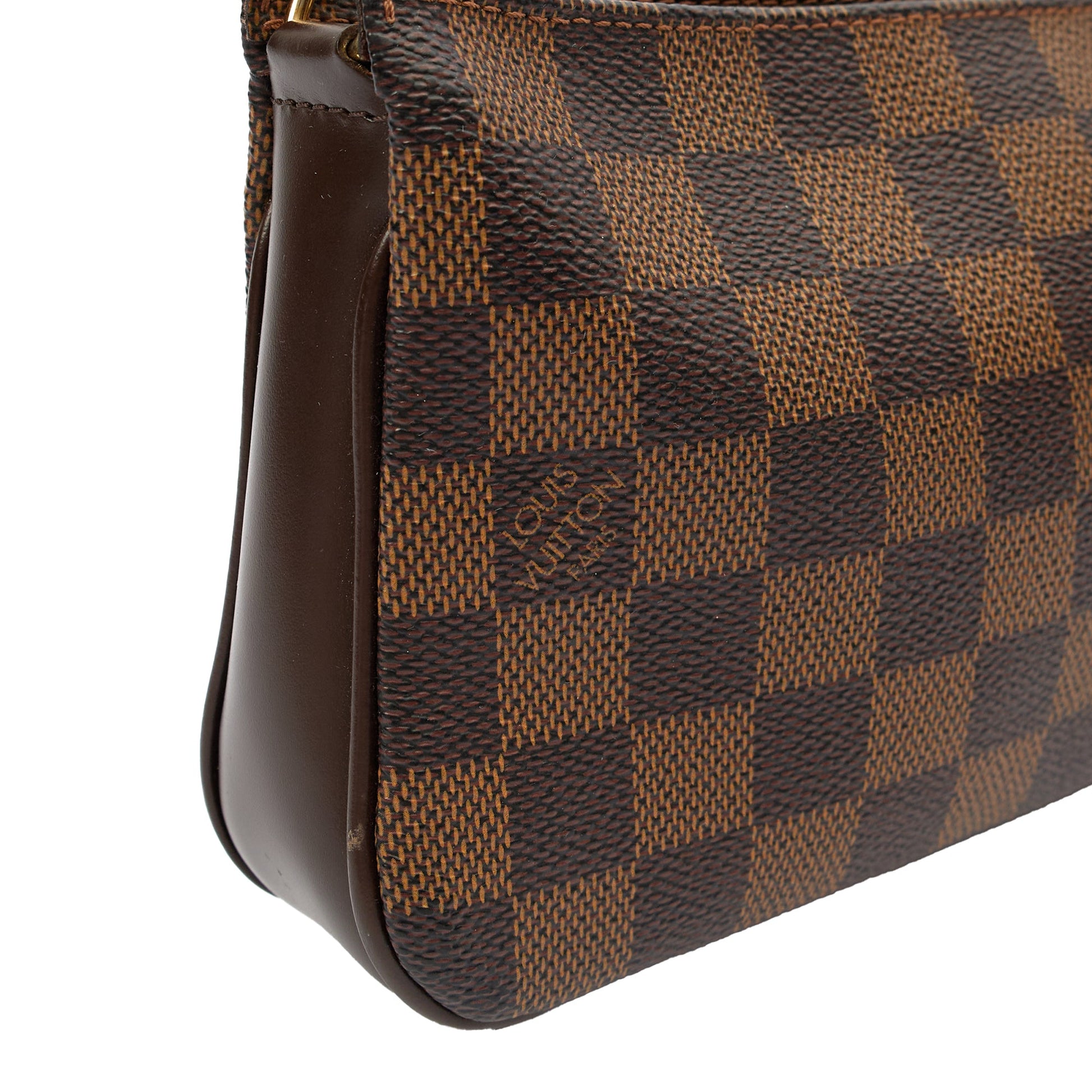 Louis Vuitton Mini Bag Pochette in Damier Ebene, Canvas — Detail View