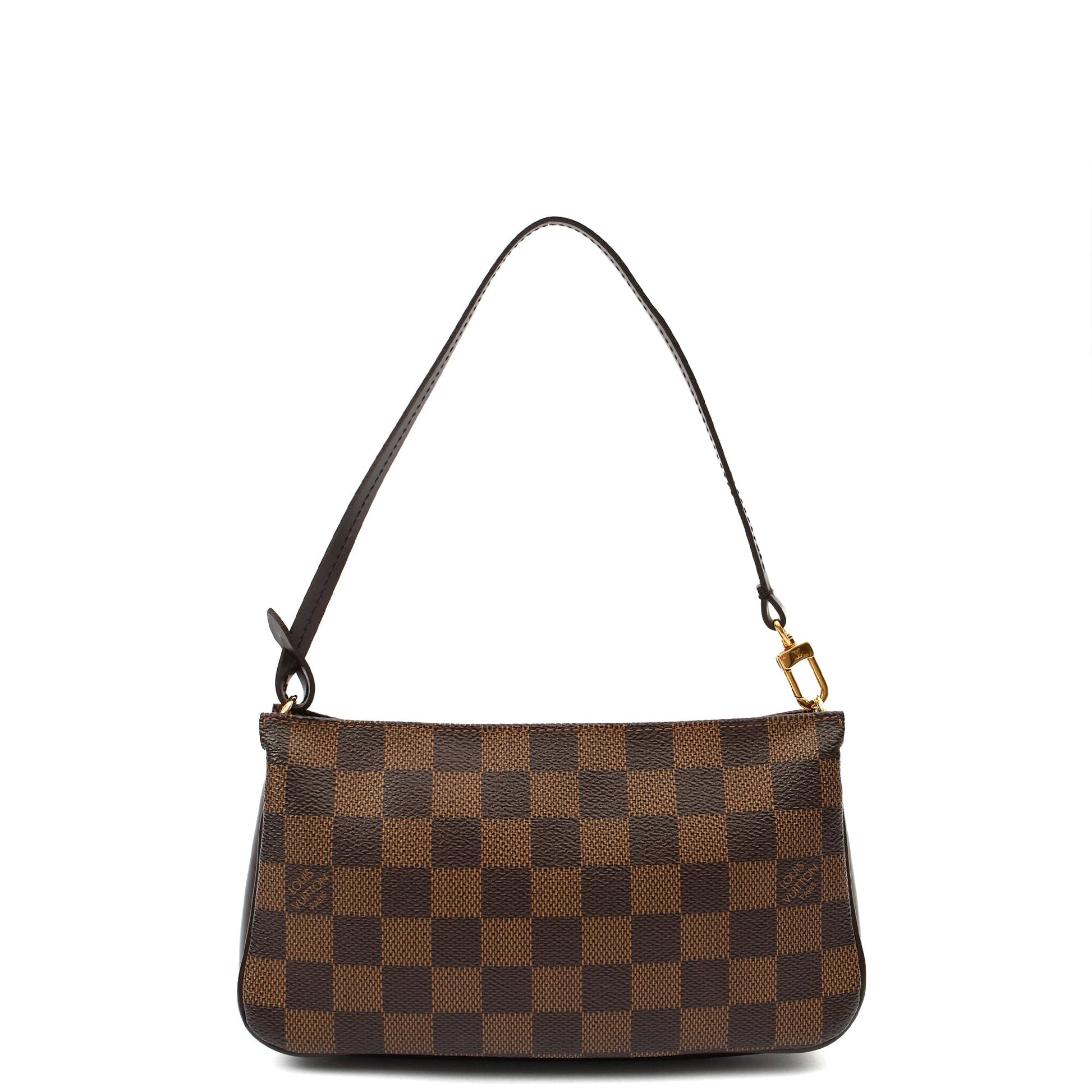 Louis Vuitton Mini Bag Pochette in Damier Ebene, Canvas — Back View