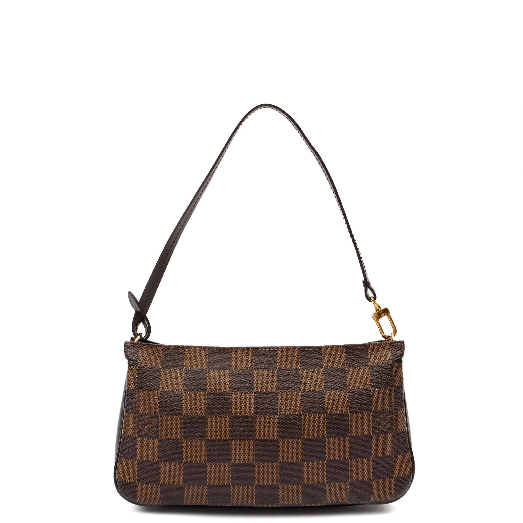 Louis Vuitton Mini Bag Pochette in Damier Ebene, Canvas — Back View