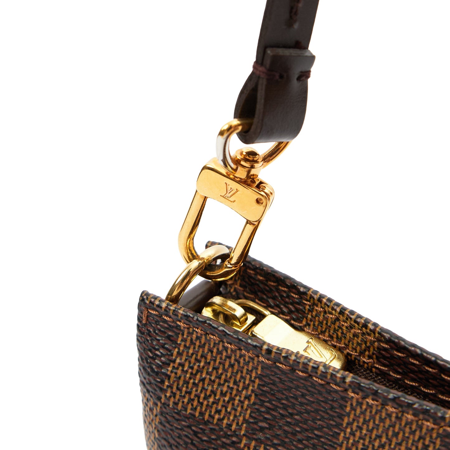Louis Vuitton Mini Bag Pochette in Damier Ebene, Canvas — Lifestyle View