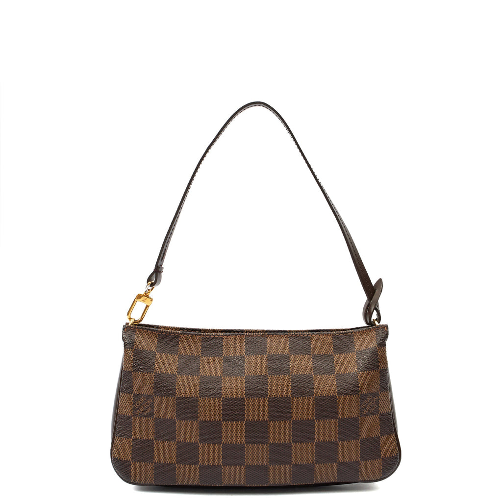 Louis Vuitton Mini Bag Pochette in Damier Ebene, Canvas — Front View