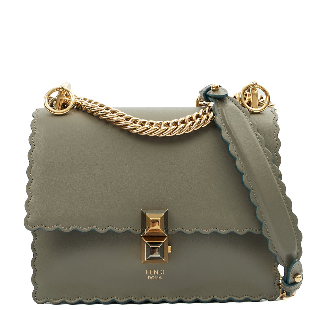 Fendi Cross Body Kan I - Small in Blue, Leather — Front View