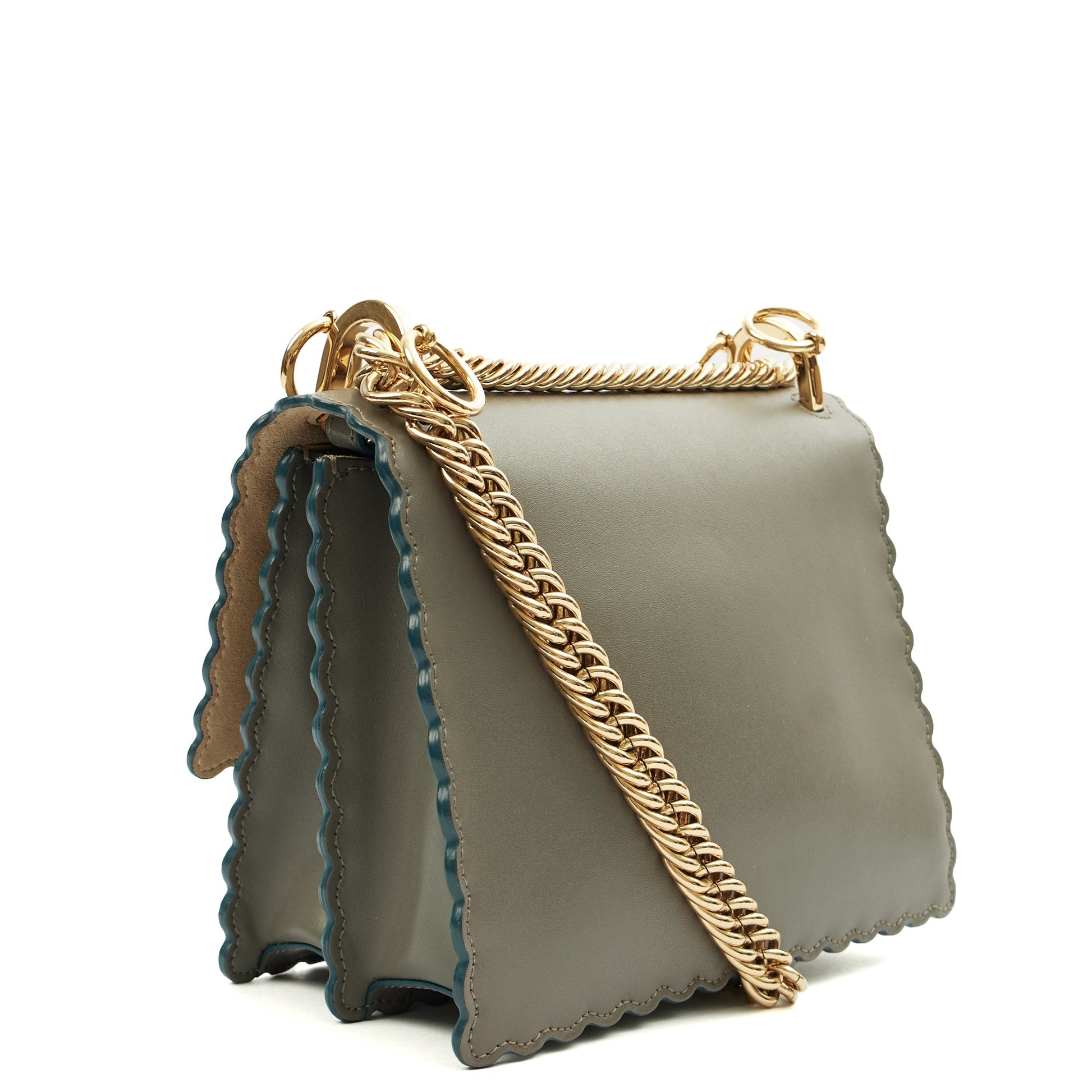 Fendi Cross Body Kan I - Small in Blue, Leather — Side View