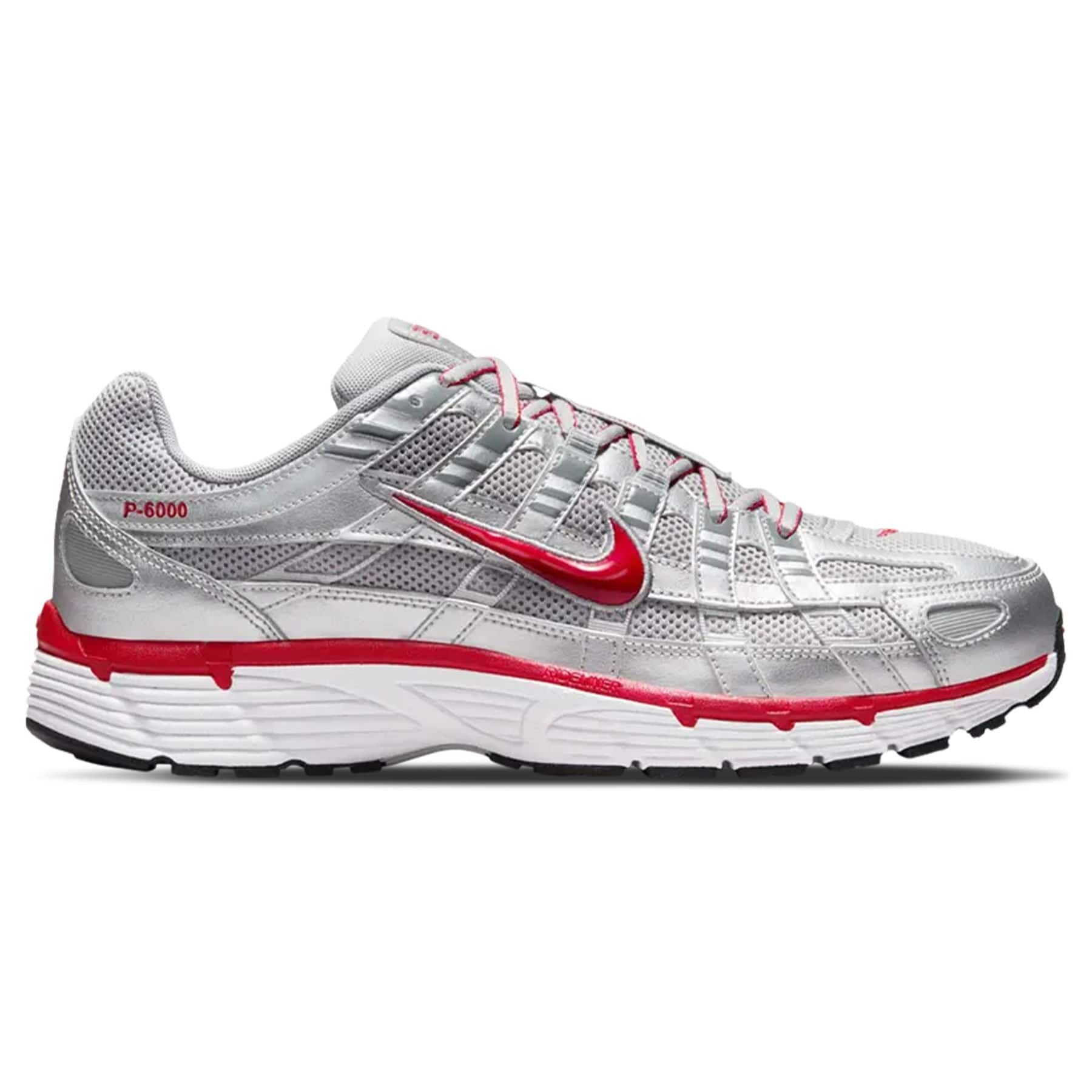 Nike P-6000 'Metallic Silver Gym Red' — UK 3 | EU 35.5 | US 3.5 — Side View