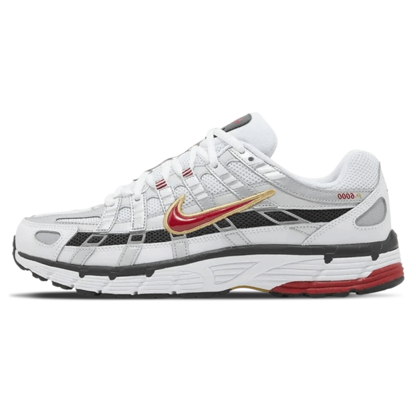 Nike P-6000 'Platinum Varsity Red' — UK 3 | EU 35.5 | US 3.5 — Front View