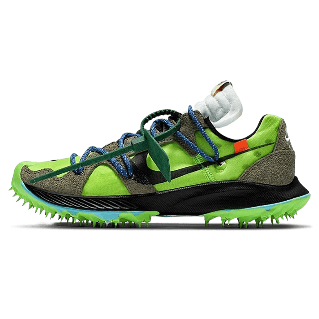Off-White x Air Zoom Terra Kiger 5 Wmns 'Athlete in Progress - Electric Green' — UK 2.5 | EU 35.5 | US 5 — Front View
