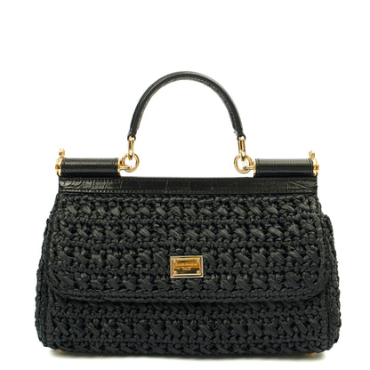 Dolce & Gabbana Top Handle Sicily - Small in Black, Other — Front View