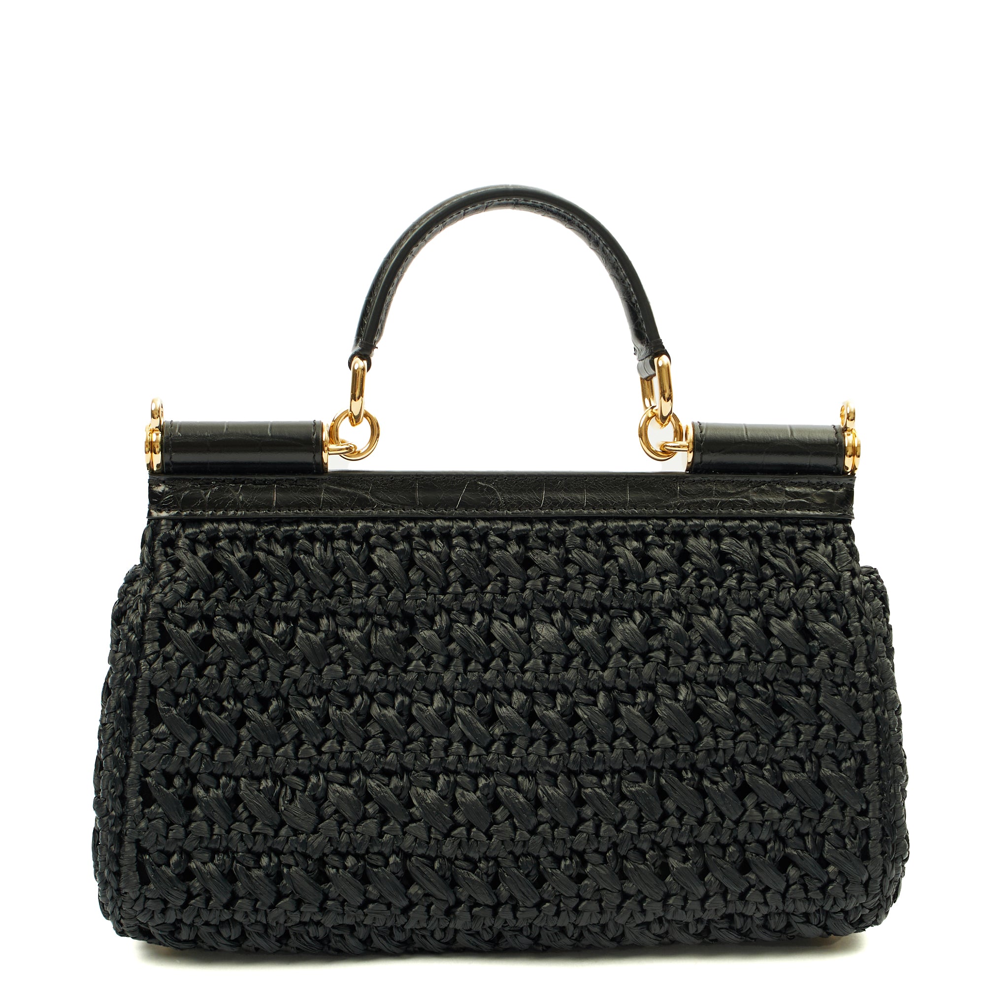 Dolce & Gabbana Top Handle Sicily - Small in Black, Other — Back View