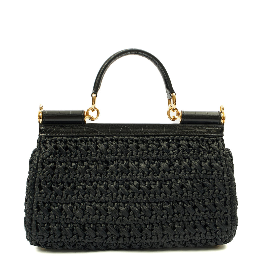 Dolce & Gabbana Top Handle Sicily - Small in Black, Other — Alternate View 9