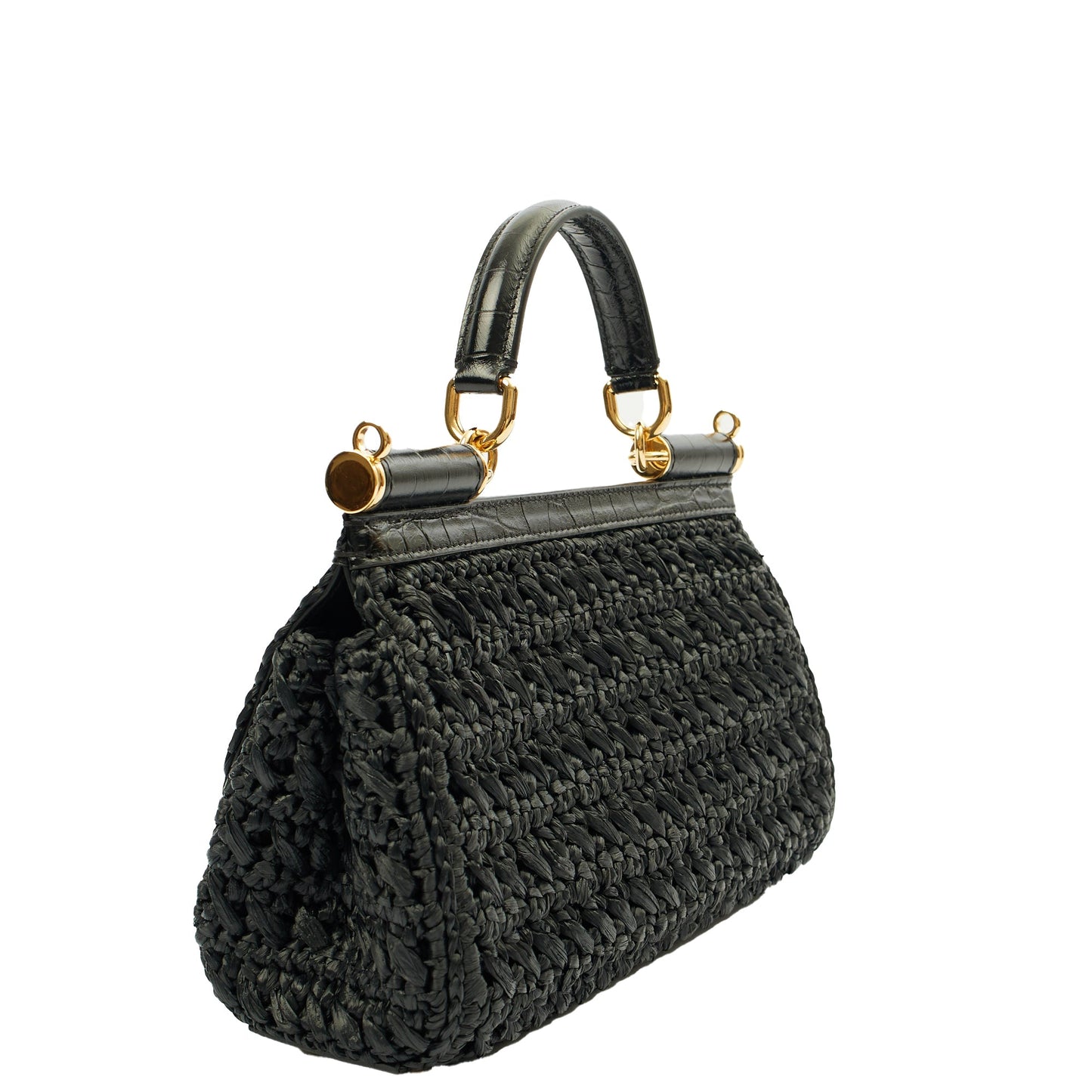 Dolce & Gabbana Top Handle Sicily - Small in Black, Other — Side View