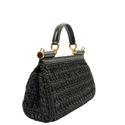 Dolce & Gabbana Top Handle Sicily - Small in Black, Other — Side View