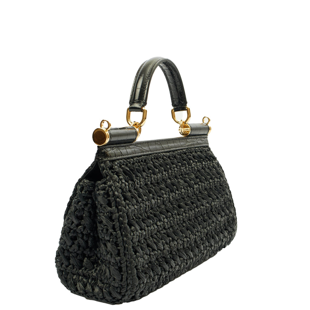 Dolce & Gabbana Top Handle Sicily - Small in Black, Other — Alternate View 14