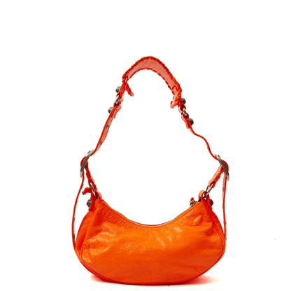 Balenciaga Shoulder Bag Le Cagole S in Orange, Leather — Back View