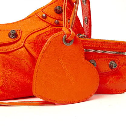 Balenciaga Shoulder Bag Le Cagole S in Orange, Leather — Alternate View 12