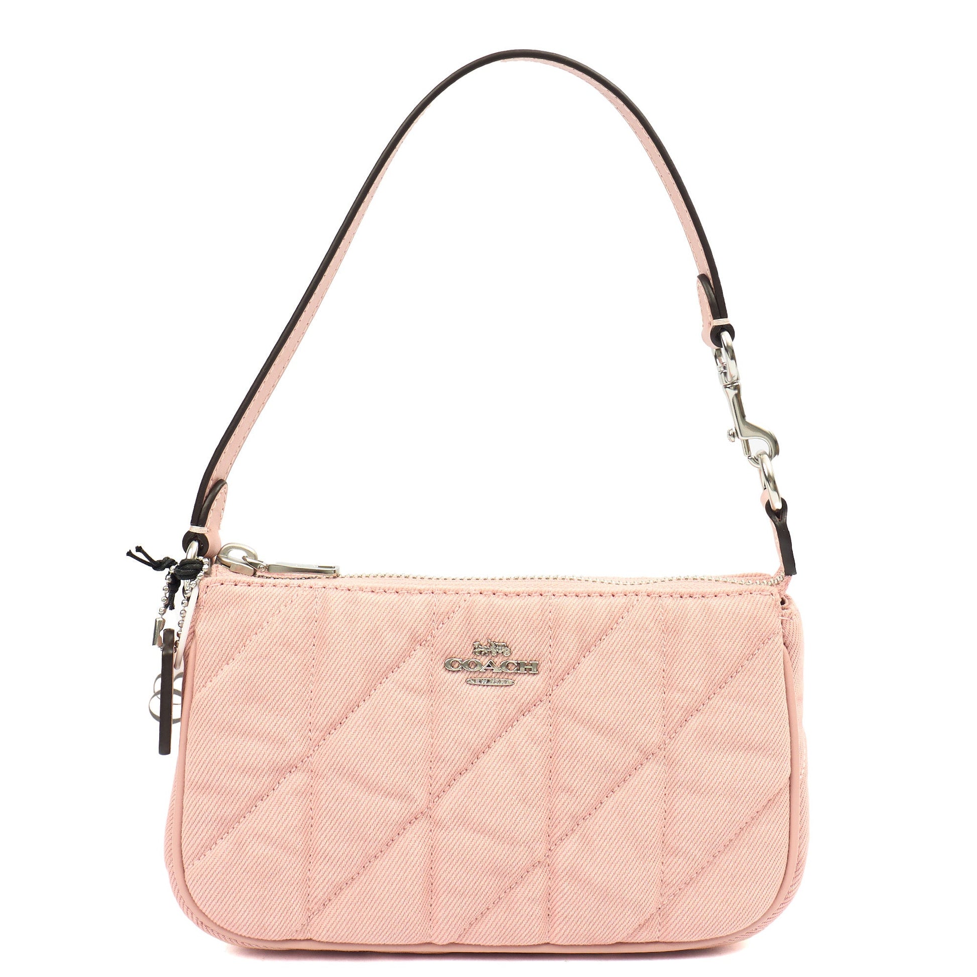 Coach Shoulder Bag Teri Shoulder Bag Woven in Pink, Fabric — Front View