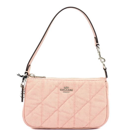 Coach Shoulder Bag Teri Shoulder Bag Woven in Pink, Fabric — Front View