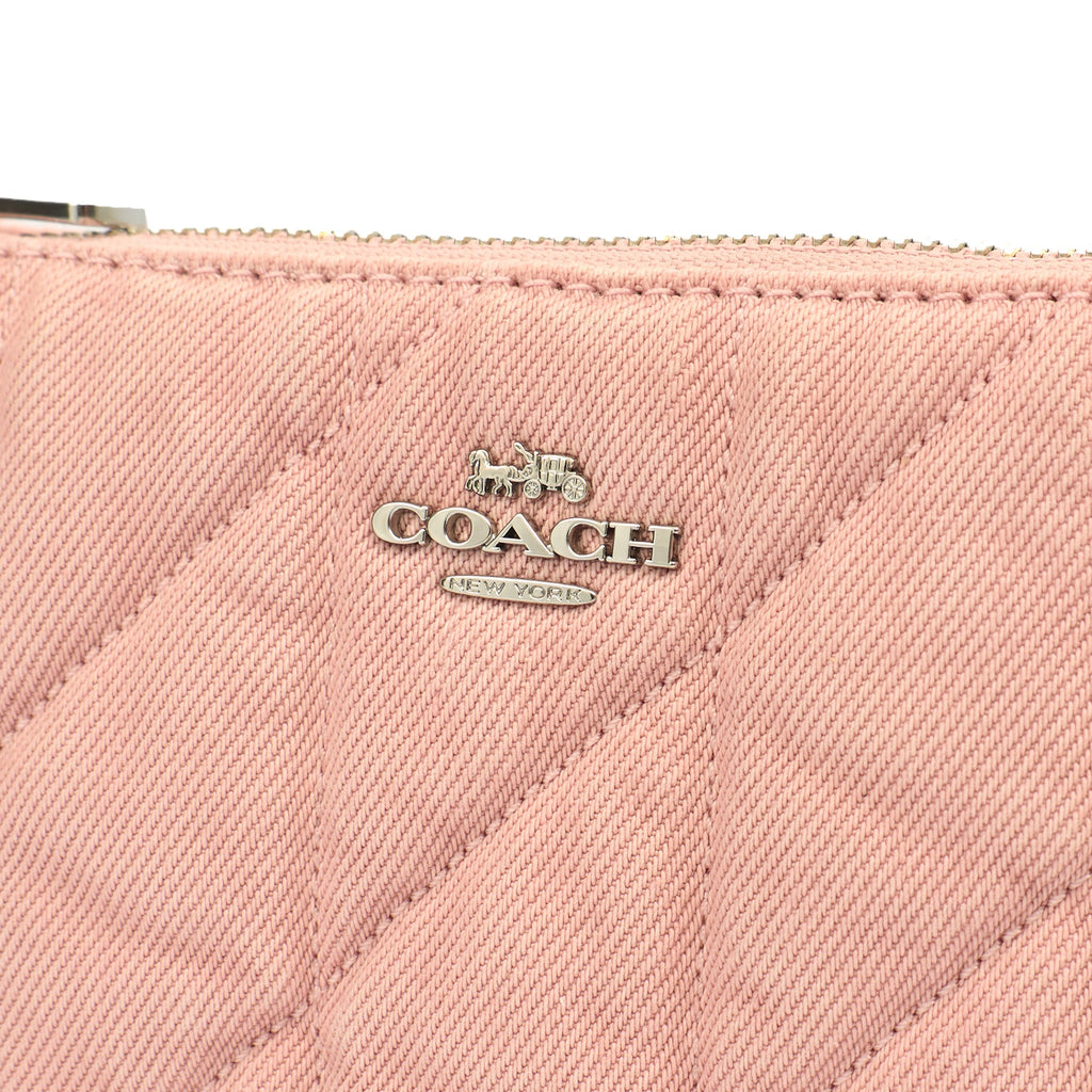 Coach Shoulder Bag Teri Shoulder Bag Woven in Pink, Fabric — Side View