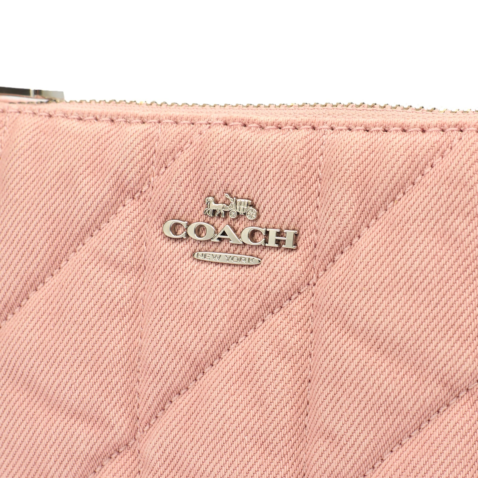 Coach Shoulder Bag Teri Shoulder Bag Woven in Pink, Fabric — Side View