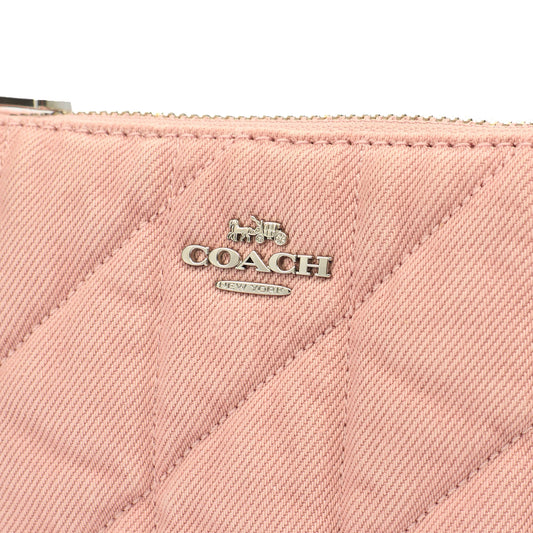 Coach Shoulder Bag Teri Shoulder Bag Woven in Pink, Fabric — Side View