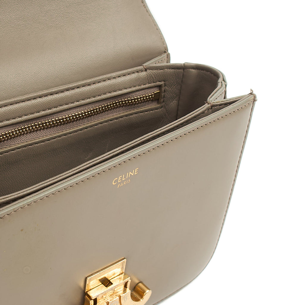 Celine Cross Body Triomphe - Mini in Grey, Box Calfskin — Alternate View 17