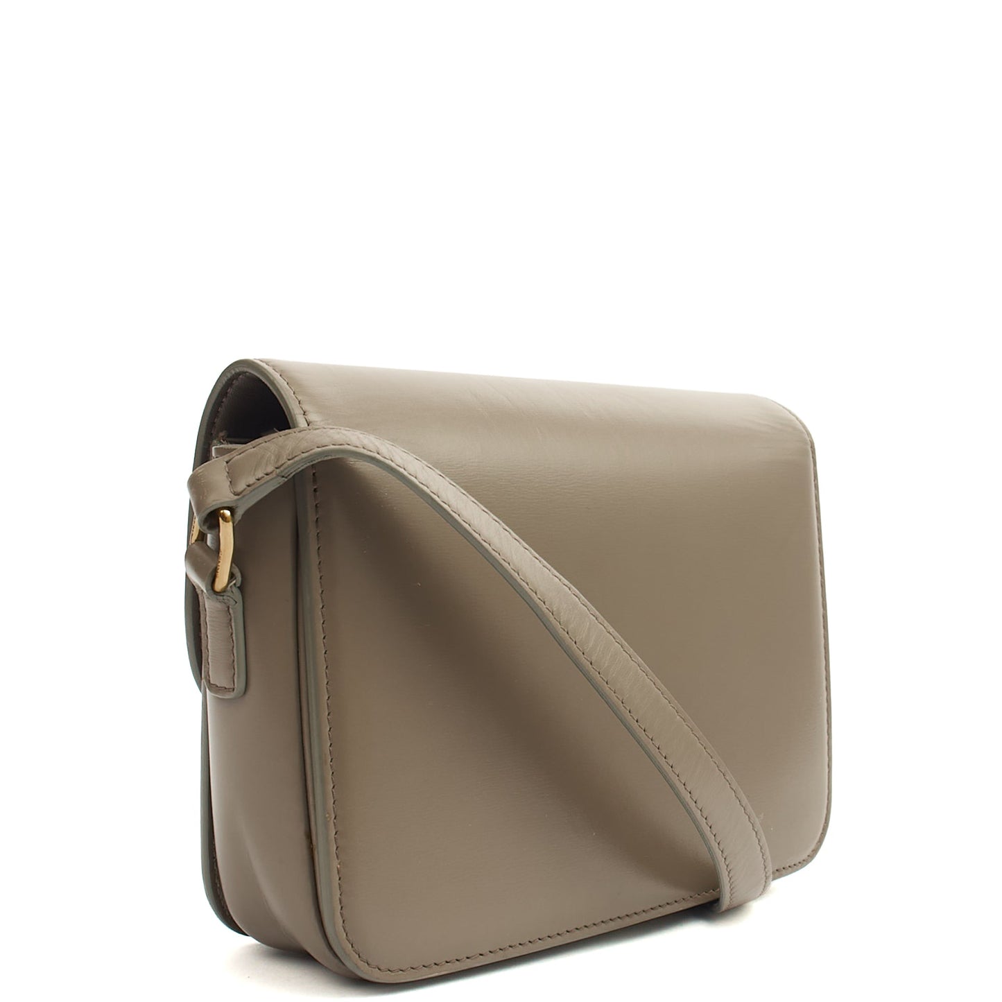 Celine Cross Body Triomphe - Mini in Grey, Box Calfskin — Side View