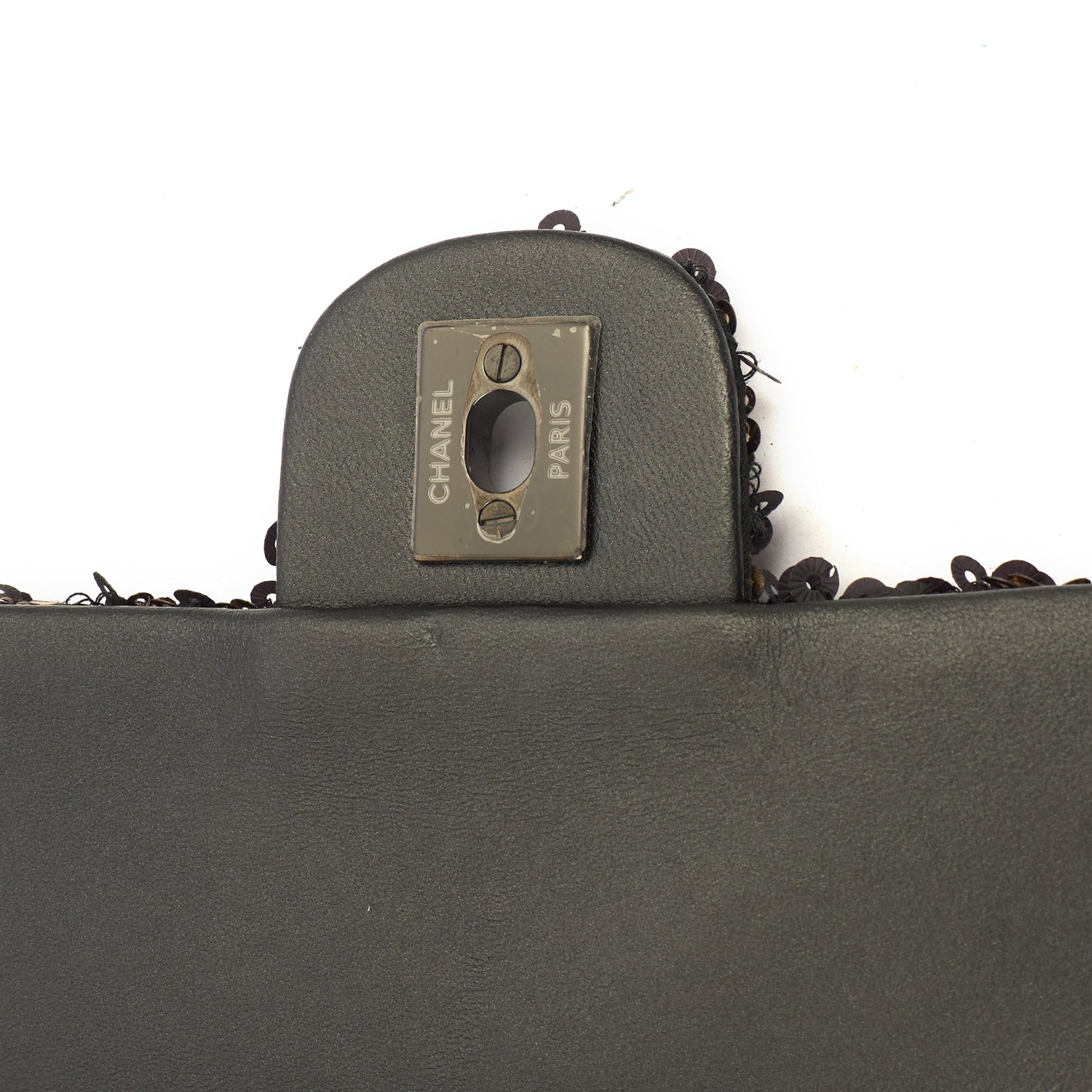 Chanel Shoulder Bag Flap Bag in Black, Sequin — Lifestyle View